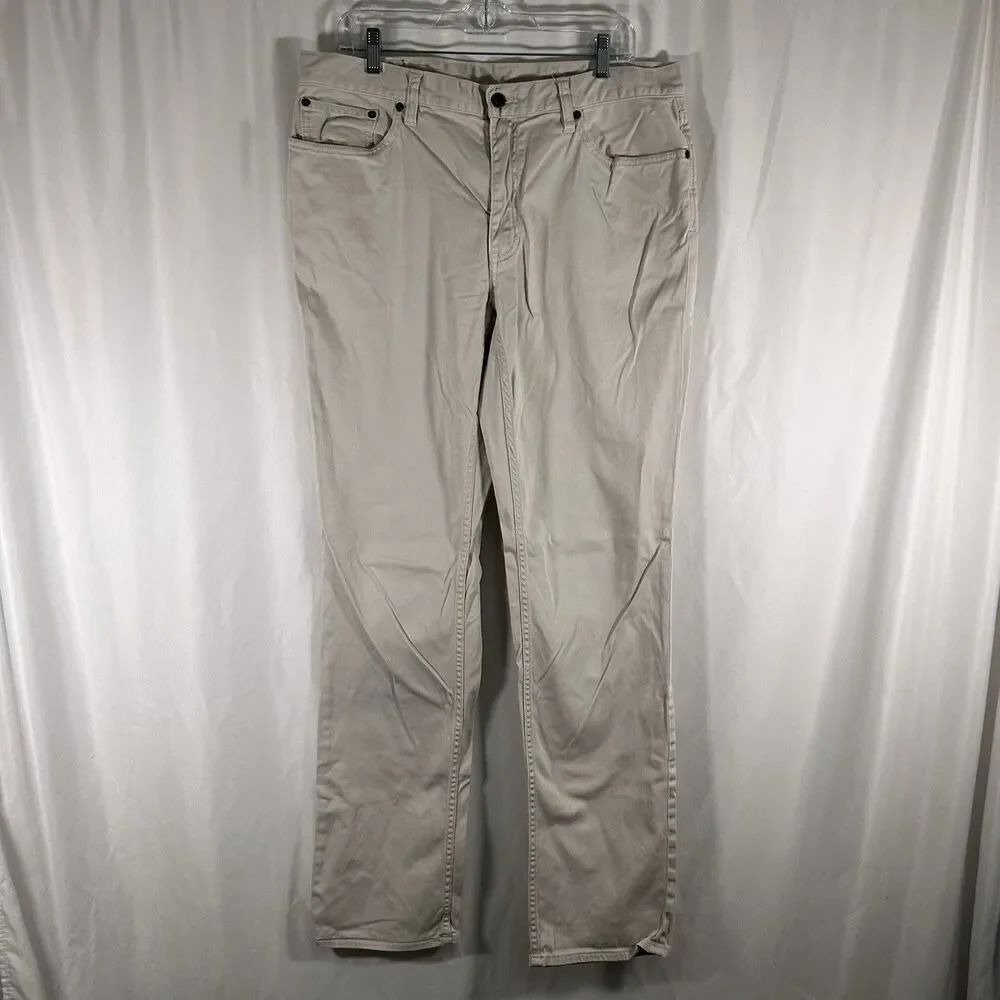 Polo Ralph Lauren Chino Pants Mens 34x34 Light Beige Stretch Straight Fit Cotton